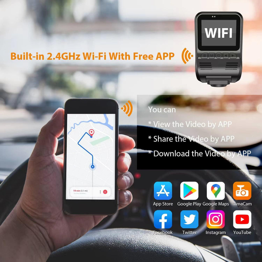 Dash Cam Front and Rear 2K 1440P with WiFi and Night Vision X11809