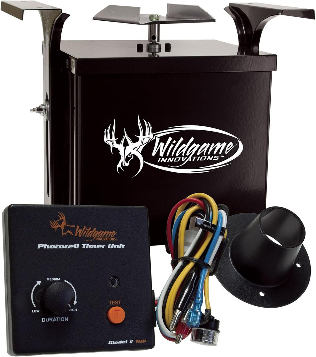 WILDGAME INNOVATIONS Trophy Hunter 6V Photocell Feeder Kit | Durable Weather-Resistant Power Control Unit & Photocell Timer with Dawn and Dusk Feed Times