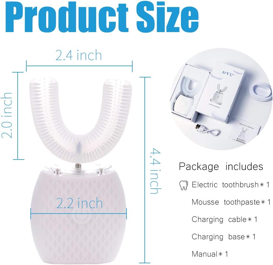 U Shaped Automatic Toothbrush for Adults with Timer and Wireless Charging I533820