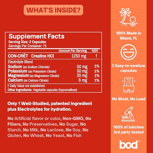 Creatine HCL Capsules for Muscle Support and Endurance D253
