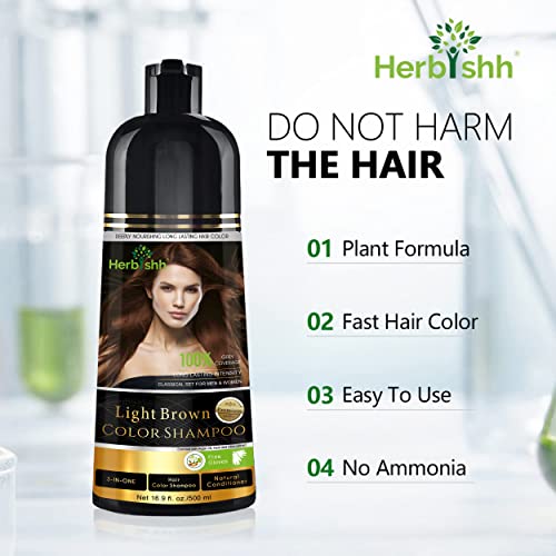 Hair Color Shampoo for Gray Hair, Dark Brown, Ammonia-Free P7986