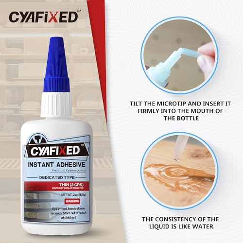 Cyanoacrylate Super Glue, Thin Viscosity for Woodworking, 1 oz. E26511