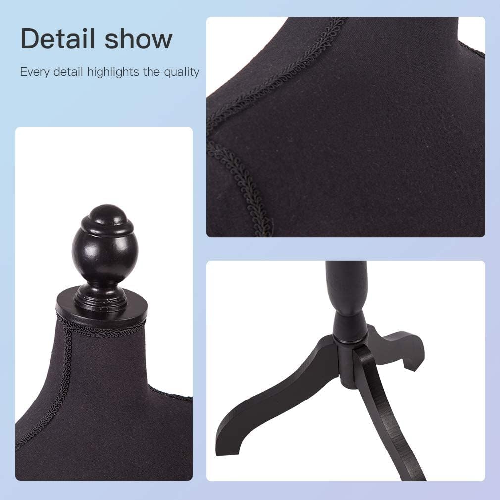 Dress Form Mannequin with Tripod Stand, Height Adjustable, Black X9570