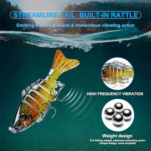 Lifelike Slow Sinking Swimbait for Bass Trout and Pike H383