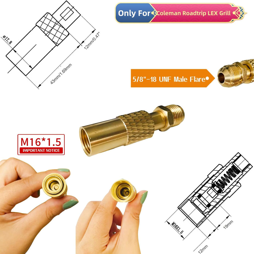 Universal Grill Regulator Hose with Threaded Regulator for Roadtrip Grills A1829