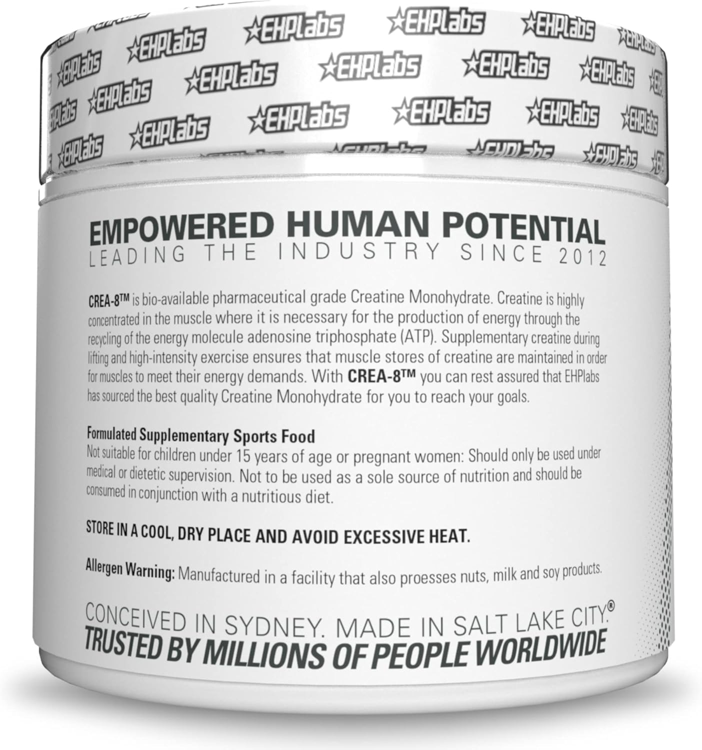 Creatine Monohydrate Powder for Muscle Growth, Unflavored, 100 Servings J6984