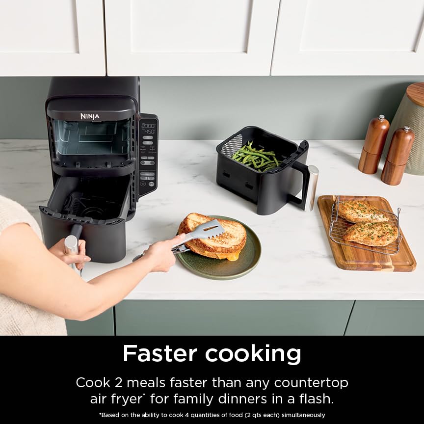 DoubleStack 2-Basket Air Fryer, 8 QT, 6-in-1, Black Z2104