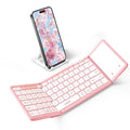 Samsers Foldable Bluetooth Keyboard with Touchpad, Full-Size Wireless Folding Keyboard with PU Leather, Portable Travel Keyboard for iOS Android Windows Mac OS, Support 3 Devices (BT5.1 x 3), Black