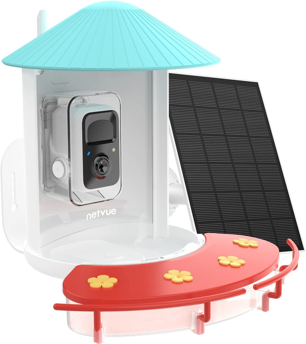 NETVUE Birdfy Solar Camera with Humming Bird Feeder Extension Perch