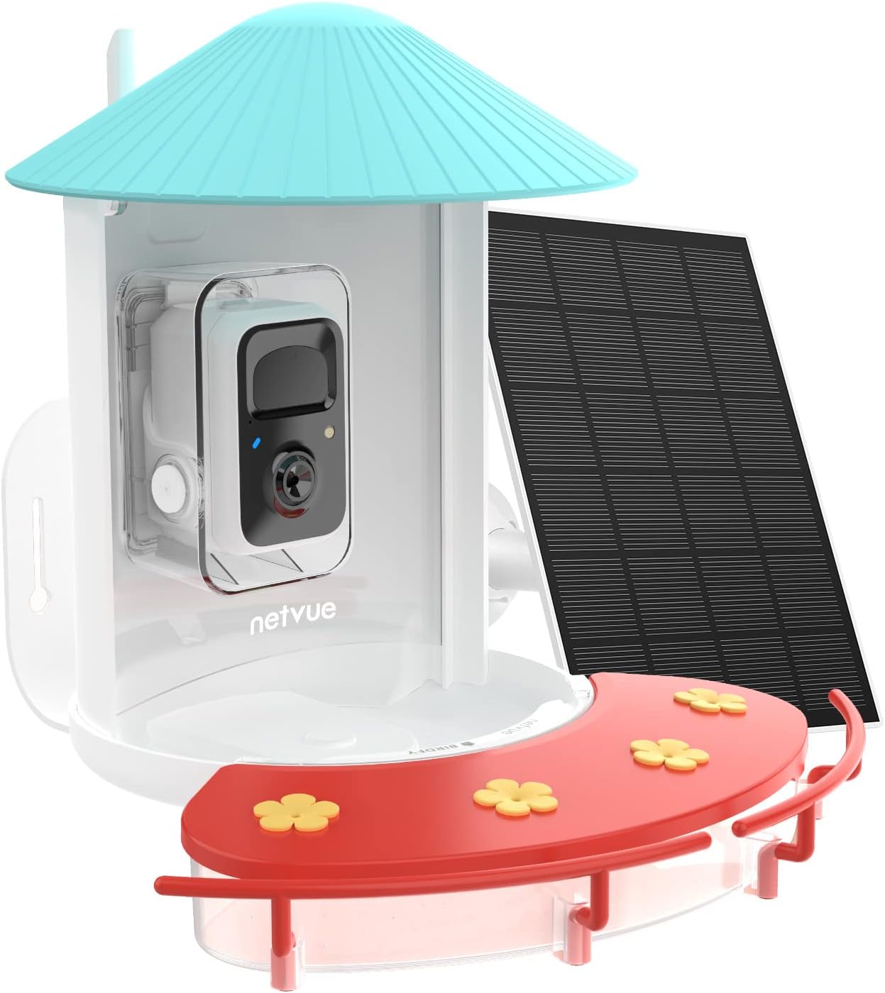 NETVUE Birdfy Solar Camera with Humming Bird Feeder Extension Perch