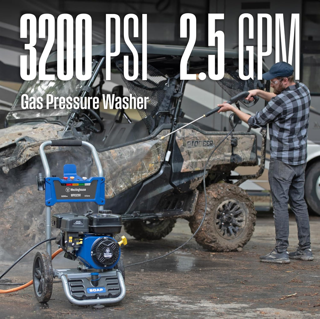 Electric Pressure Washer Bundle 2100 PSI with Gas Pressure Washer 3200 PSI U576440
