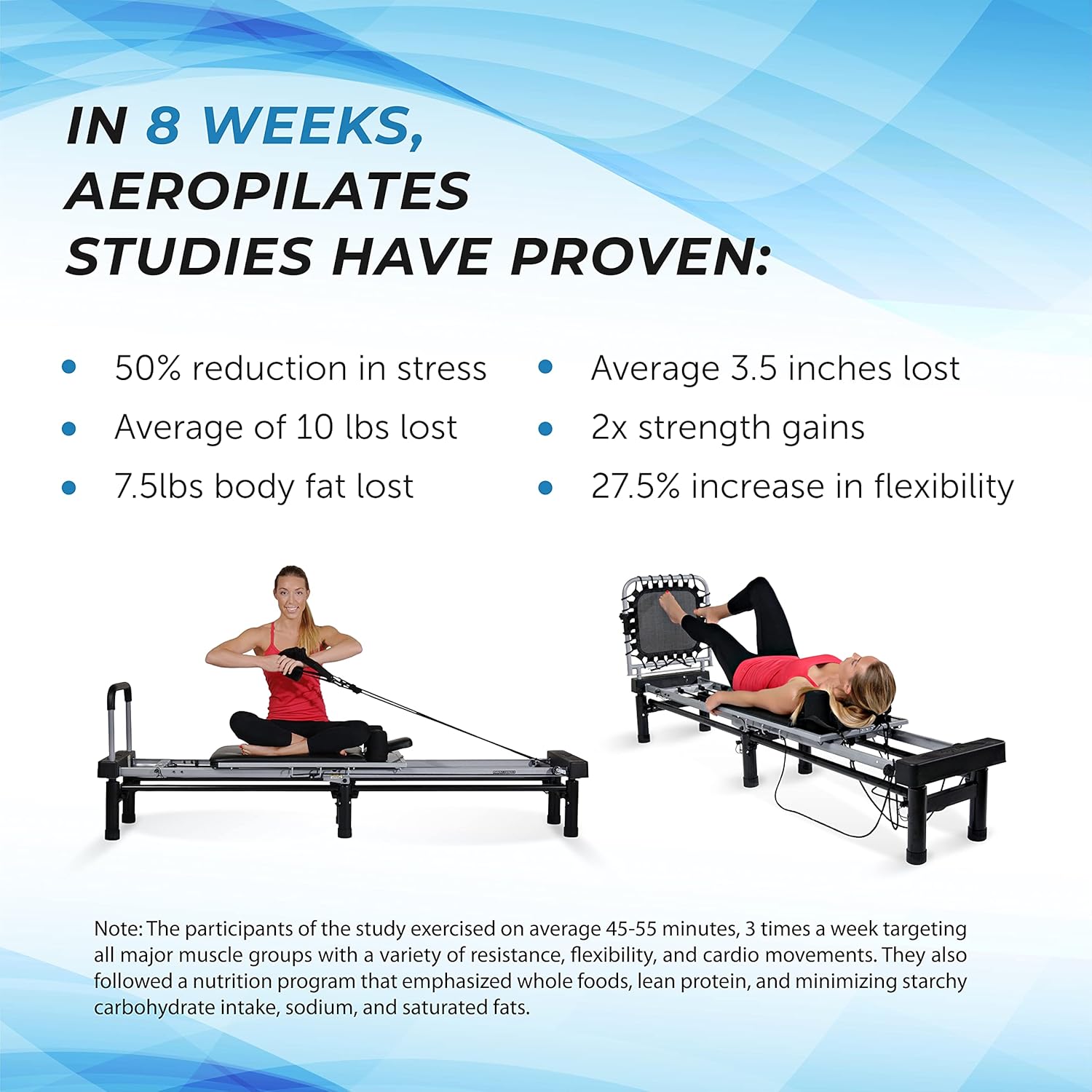 Pilates Reformer Machine for Home Gym with Cardio Rebounder, 300 lbs Capacity D47155