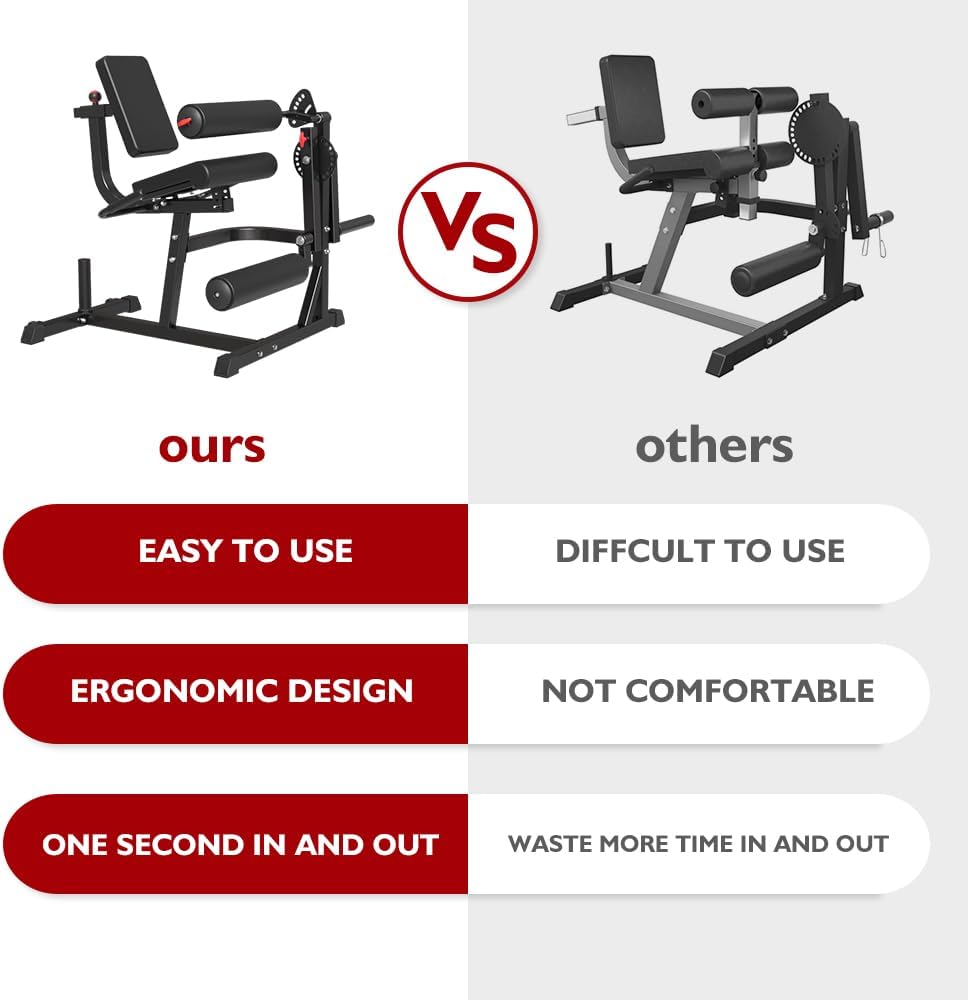 Seated Leg Extension and Curl Machine, Adjustable Plate Loaded, 600LBS Home Gym V258