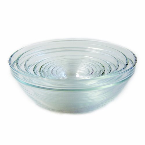 Duralex Made In France Lys Stackable 9-Piece Glass Bowl Set,Clear