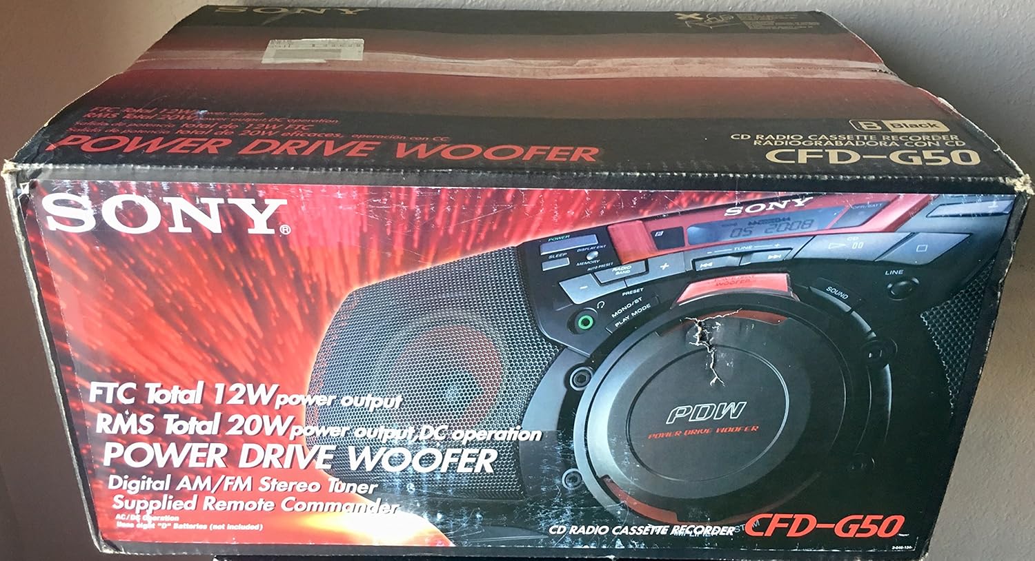 Portable AM/FM/CD Cassette Boombox C8789