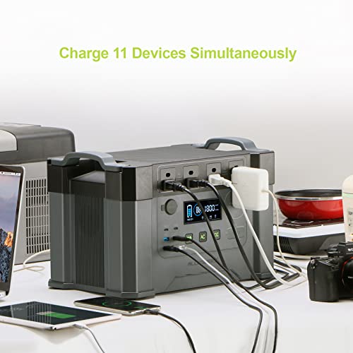 Portable Power Station 2000W Solar Generator 1500Wh Backup Battery X406