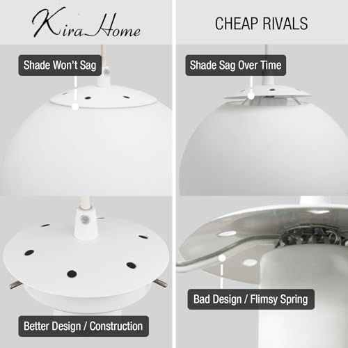 Mid-Century Modern Hanging Orb Pendant Light with Matte White Frosted Diffuser X6718