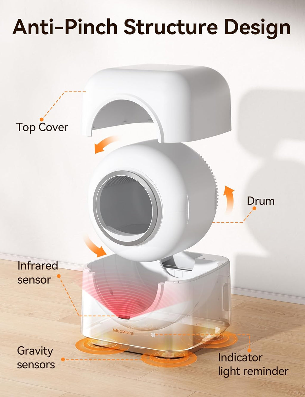 Self-Cleaning Automatic Cat Litter Box for Multi Cats with Odor Removal K9086
