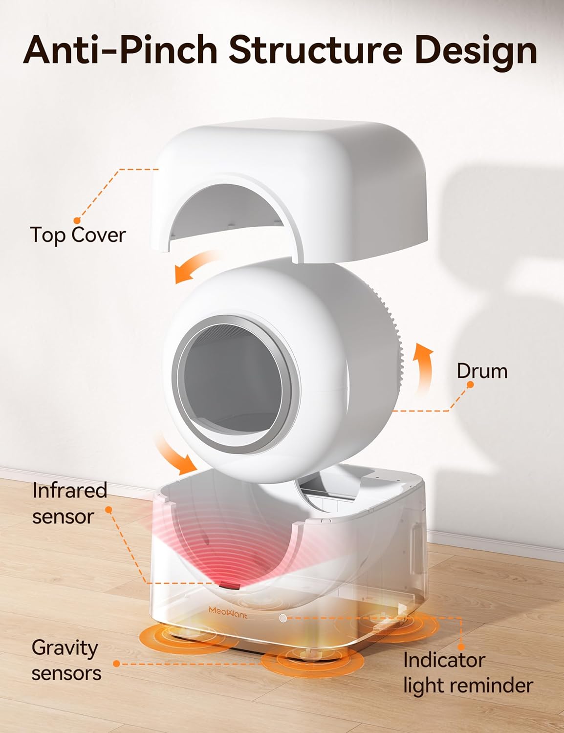Self-Cleaning Automatic Cat Litter Box for Multi Cats with Odor Removal K9086