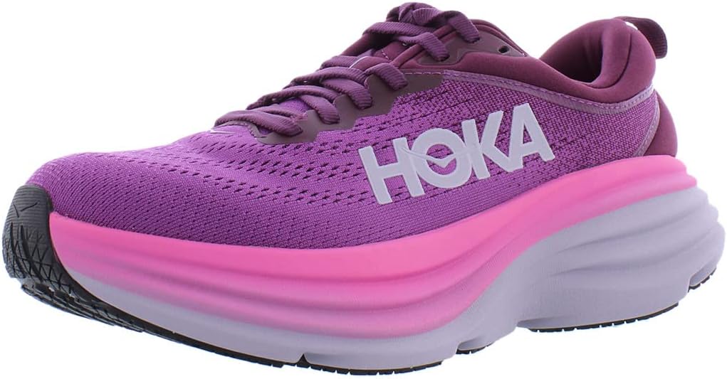 HOKA ONE ONE Bondi 8 Womens Shoes Size 8.5, Color: Beautyberry/Grape Wine