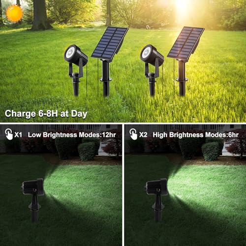 Solar Spot Lights Outdoor Cold White IP65 Waterproof Landscape Light for Garden Yard F207