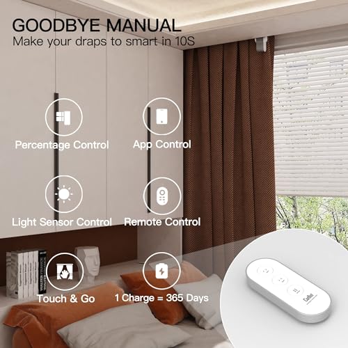 Smart Curtain Rod Opener, Automatic Electric Curtain Switch, Wireless App Control V977348