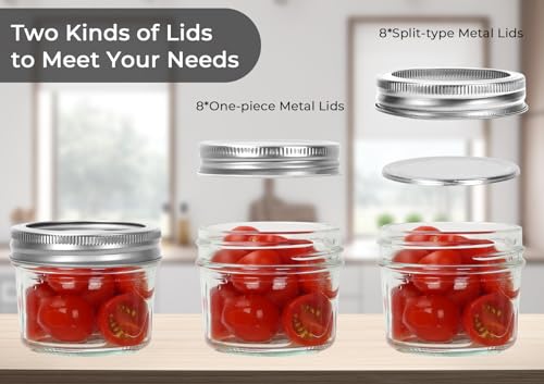 Wide Mouth Glass Mason Jars 12 Pack with Airtight Lids W48688