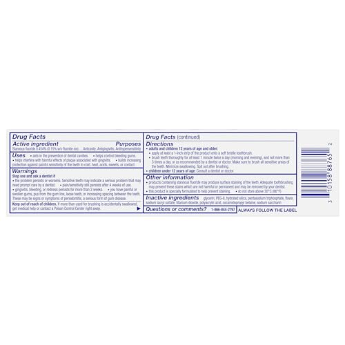 Sensitivity & Gum Whitening Toothpaste for Sensitive Teeth, 3.4 oz (Pack of 2) K398