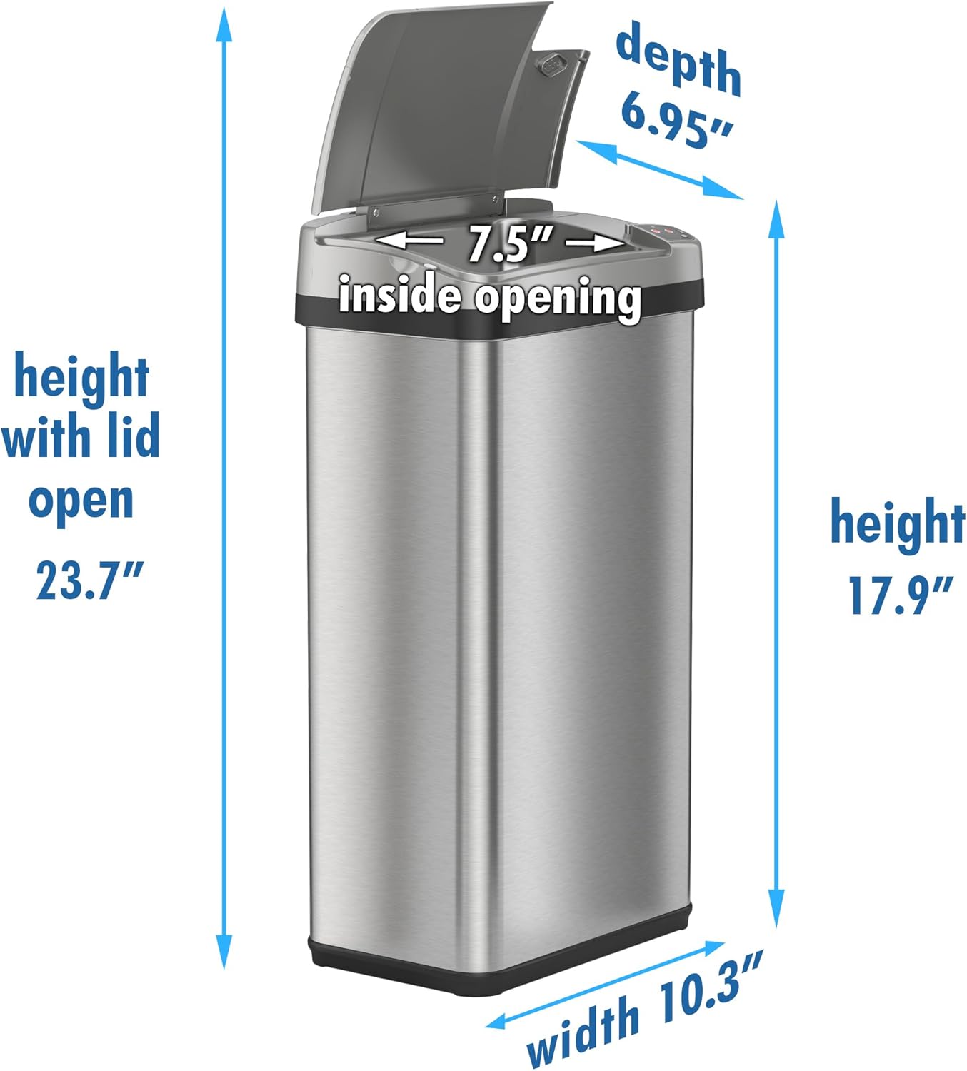 4 Gallon Sensor Trash Can with Odor Filter, Stainless Steel Waste Bin X453257