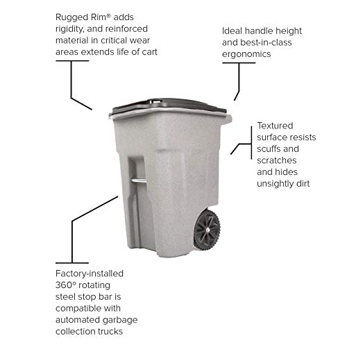 32 Gallon Trash Can with Wheels and Attached Lid Y599609