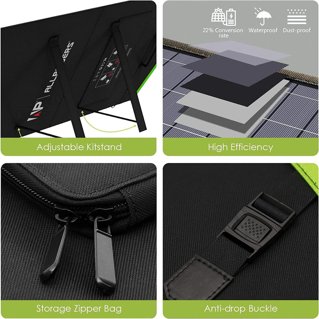 Solar Generator with 3x Foldable Solar Panels, 2400W Portable Power Station for Outdoor Camping Y6344