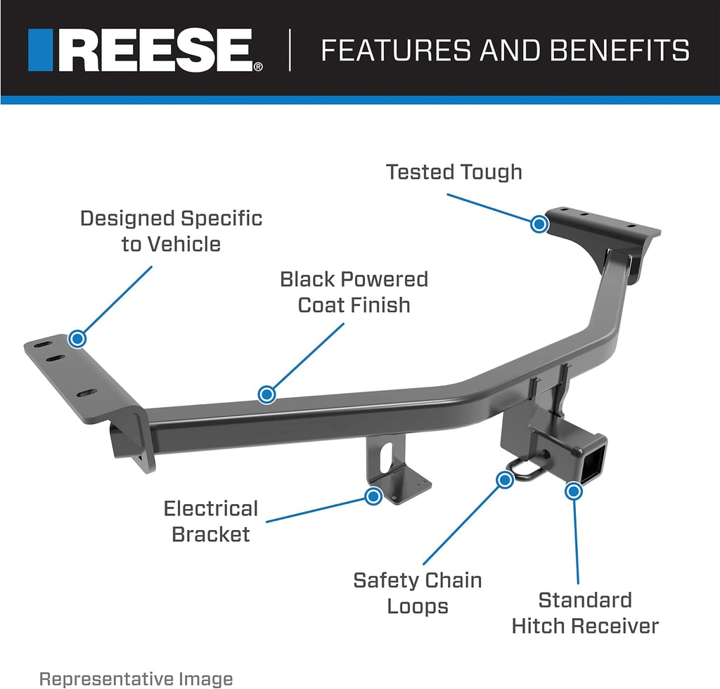 Class III Custom-Fit Hitch with 2" Square Receiver Opening, Black S52540