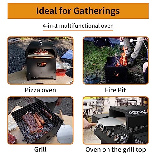 Outdoor Pizza Oven Wood Fired with Pizza Stone and Cover L85153