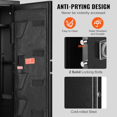 Gun Safe with Digital Keypad, Tall Rifle Storage Cabinet with Removable Shelf H5060