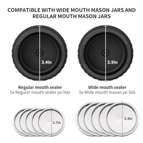 Electric Mason Jar Vacuum Sealer for Wide and Regular Mouth Lids A158