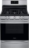 Frigidaire GCRG3038AF 30" Gallery Series Stainless Steel Freestanding Gas Range with 5 cu. ft. Oven Capacity 5 Burners Cast Iron Continuous Grates and Steam Cleaning
