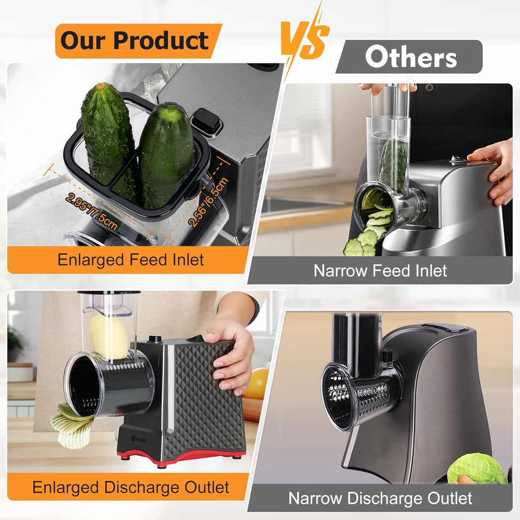 Electric Cheese Grater for Block Cheese, Potato, Carrots with 5 Blades A5105