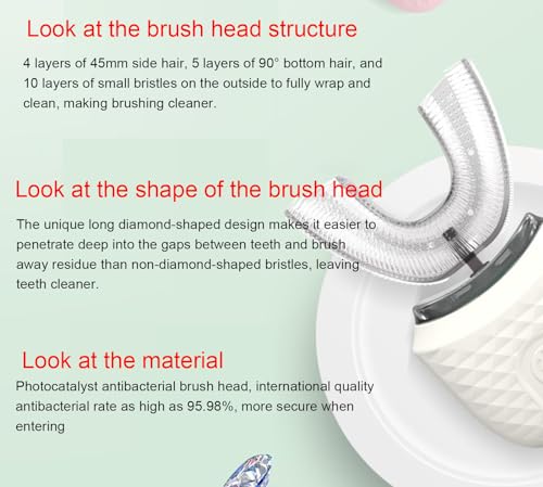 U-Shaped 360° Automatic Ultrasonic Toothbrush, IPX7 Waterproof, Wireless Charging J879504