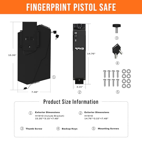 Mounted Gun Safe with Biometric Fingerprint or Keypad Lock H31167