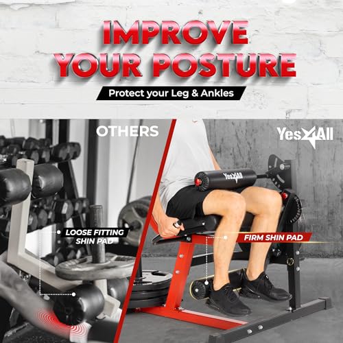 Leg Extension and Curl Machine, Adjustable Plate Loaded Bench for Home Gym S7899