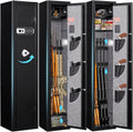 5-6 Gun Rifle Safe, Gun Safes for Home Rifles and Pistols, Quick Access Long Gun Safe Shotgun Rifle Cabinet,with a Handgun Lock Box and a Removable Shelf, Silent Mode