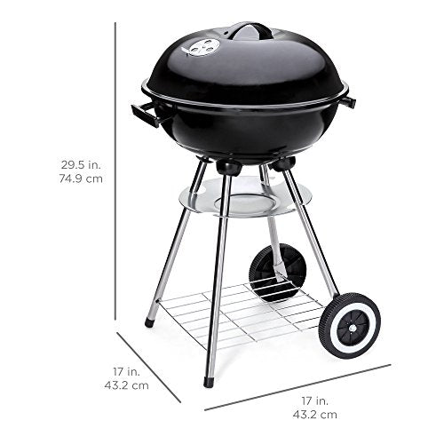 18-inch Portable Steel Charcoal BBQ Grill with Heat Control K4711