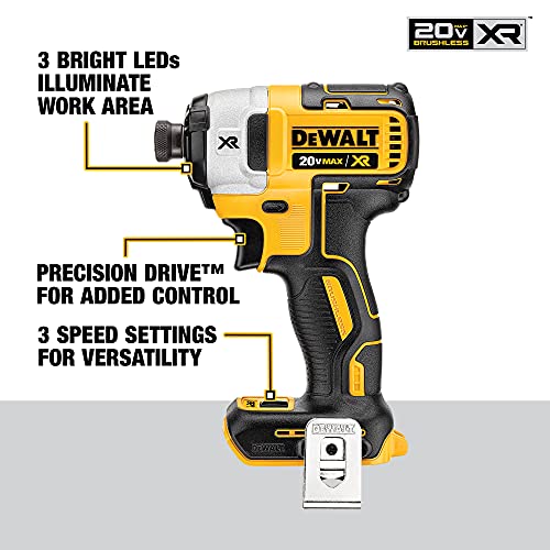 Impact Driver, Brushless, 3-Speed, 1/4-Inch, Tool Only D81759