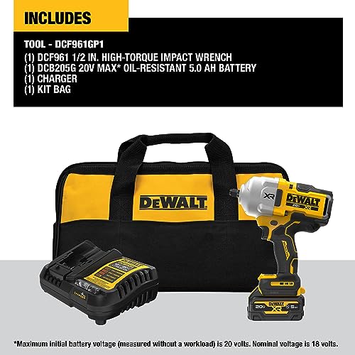 Cordless Impact Wrench Kit, 1/2" Hog Ring, Battery and Charger Included E566676