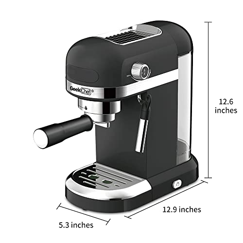 20 Bar Espresso Machine with Detachable Water Tank, Black S49415