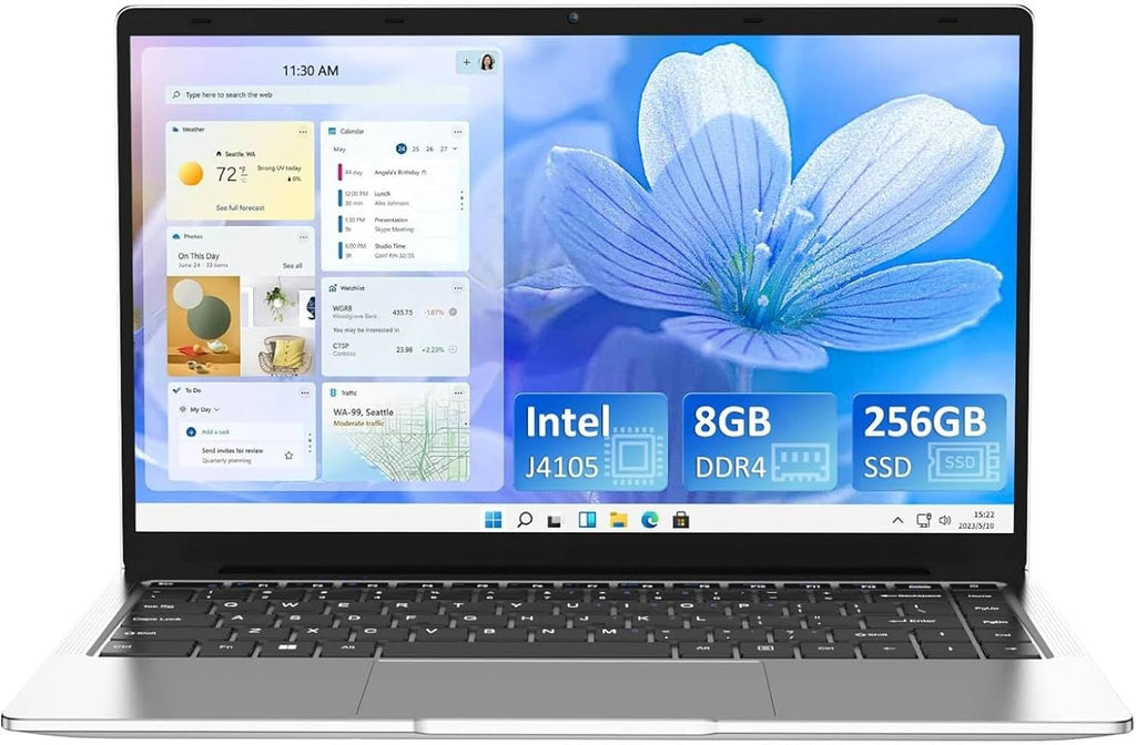 Laptop Computer 8GB DDR4 256GB SSD Quad-Core Intel Celeron J4105(Up to 2.5GHz), 14.1 inch 1080P FHD Traditional Laptops, WiFi, Webcam, USB3.0, Mini HDMI, Windows 11 Pro