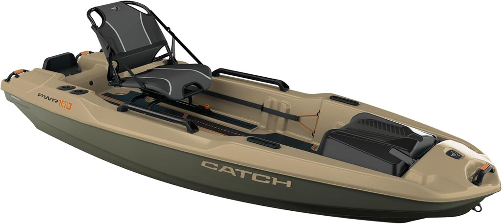 Pelican Catch PWR 100 - Sit-on-Top Fishing Kayak - Ergo360 Seating System - 10 ft - Light Kaki