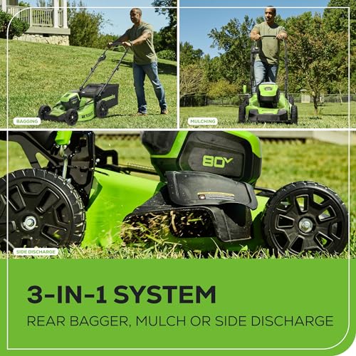 21" Brushless Cordless Push Lawn Mower with 2.0Ah Batteries and Rapid Charger B48733