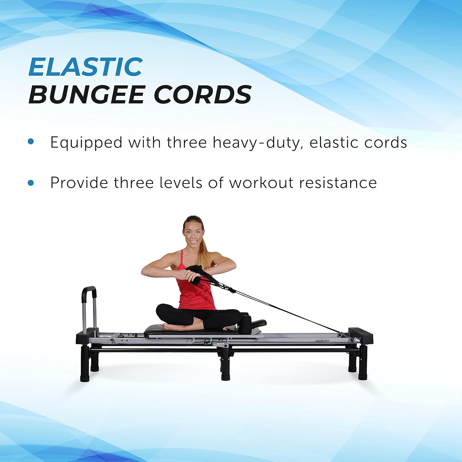 Pilates Reformer Machine for Home Gym with Cardio Rebounder, 300 lbs Capacity D47155