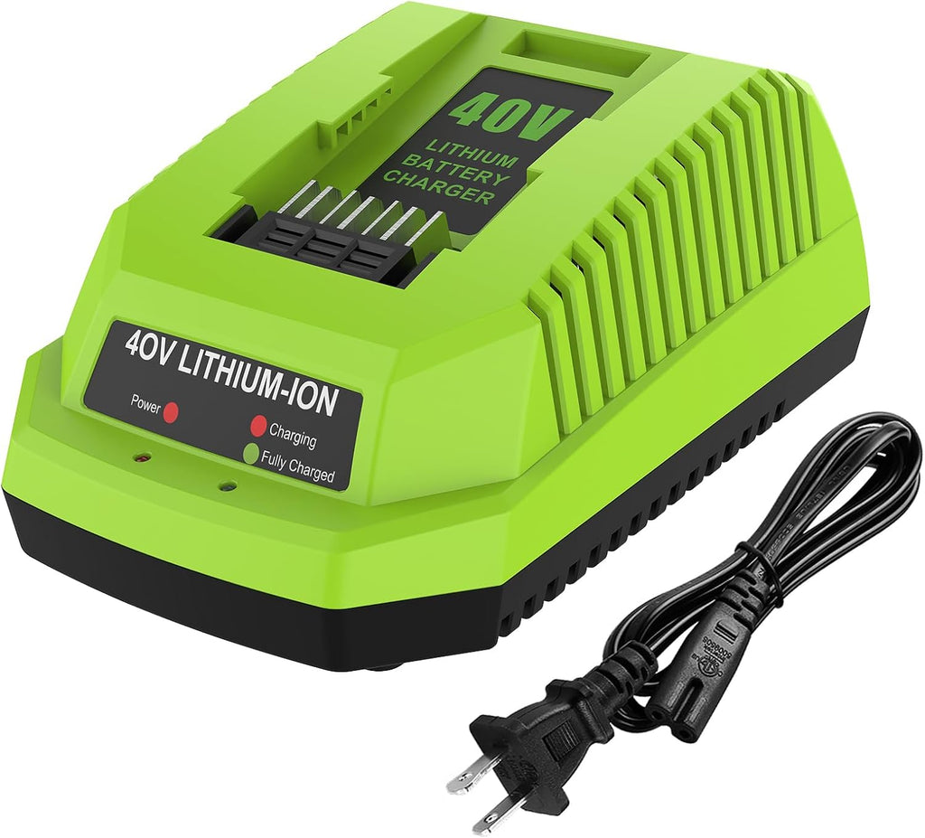 40V Charger Replacement Greenworks 40V Battery Charger Compatible with G-MAX 40V Battery 29462 and 29472 for Greenworks 40V Lithium-Ion Battery Charger